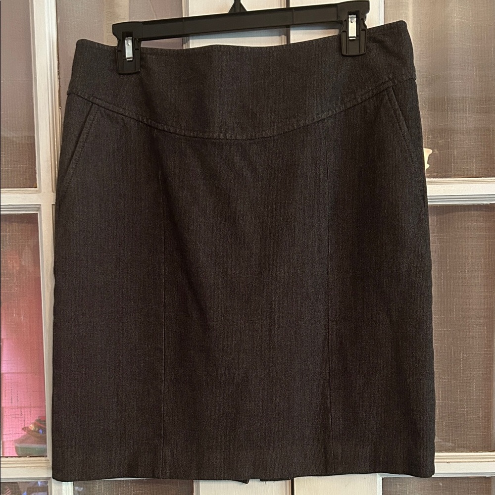 Banana Republic SZ 10 Classic Black/Gray Women's Pencil Skirt Stretch Zip Up